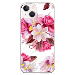 Husa personalizata tip carcasa HQPrint pentru Apple iPhone 15 Plus, model Flowers 4, multicolor, S1D1M0040