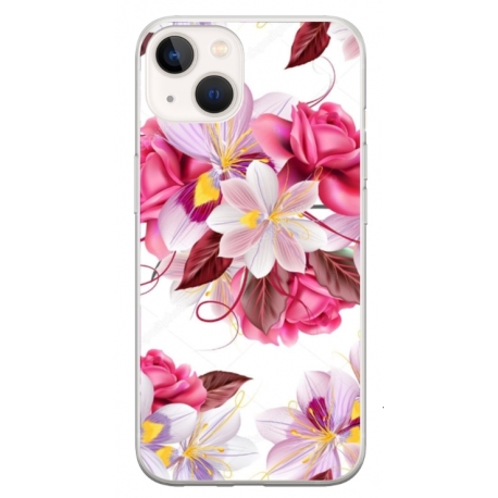 Husa personalizata tip carcasa HQPrint pentru Apple iPhone 15 Plus, model Flowers 4, multicolor, S1D1M0040
