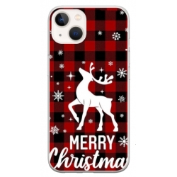 Husa personalizata tip carcasa HQPrint pentru Apple iPhone 15 Plus, model Merry Christmas Reindeer 2, multicolor, S1D1M0050
