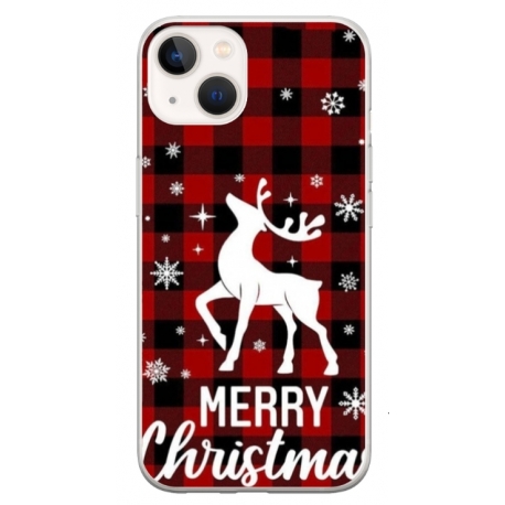 Husa personalizata tip carcasa HQPrint pentru Apple iPhone 15 Plus, model Merry Christmas Reindeer 2, multicolor, S1D1M0050
