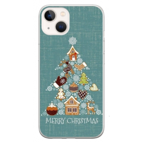 Husa personalizata tip carcasa HQPrint pentru Apple iPhone 15 Plus, model Merry Christmas 1, multicolor, S1D1M0056