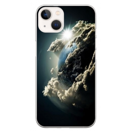 Husa personalizata tip carcasa HQPrint pentru Apple iPhone 15 Plus, model Cloudy Earth, multicolor, S1D1M0067