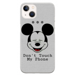 Husa personalizata tip carcasa HQPrint pentru Apple iPhone 15 Plus, model Dont Touch my Phone 3, multicolor, S1D1M0123