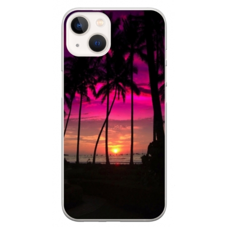 Husa personalizata tip carcasa HQPrint pentru Apple iPhone 15 Plus, model Beach View 1, multicolor, S1D1M0136