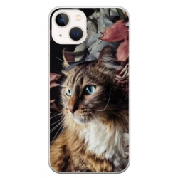 Husa personalizata tip carcasa HQPrint pentru Apple iPhone 15 Plus, model Cat 1, multicolor, S1D1M0143