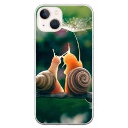 Husa personalizata tip carcasa HQPrint pentru Apple iPhone 15 Plus, model Snail, multicolor, S1D1M0231