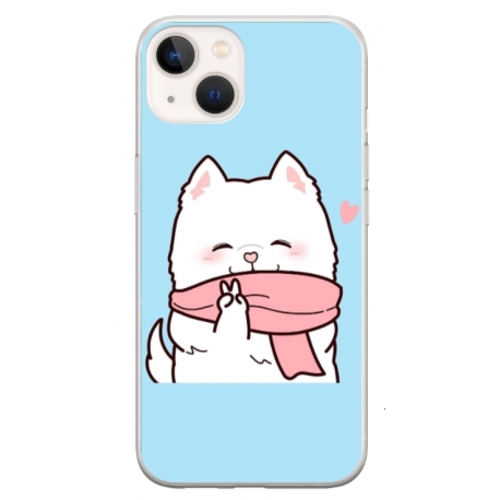 Husa personalizata tip carcasa HQPrint pentru Apple iPhone 15 Plus, model Cute Puppy, multicolor, S1D1M0232