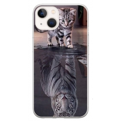 Husa personalizata tip carcasa HQPrint pentru Apple iPhone 15 Plus, model Tiger, multicolor, S1D1M0242
