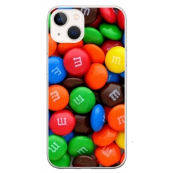 Husa personalizata tip carcasa HQPrint pentru Apple iPhone 15 Plus, model MandM, multicolor, S1D1M0257