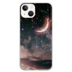 Husa personalizata tip carcasa HQPrint pentru Apple iPhone 15 Plus, model Falling Stars, multicolor, S1D1M0269