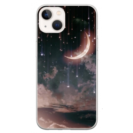 Husa personalizata tip carcasa HQPrint pentru Apple iPhone 15 Plus, model Falling Stars, multicolor, S1D1M0269