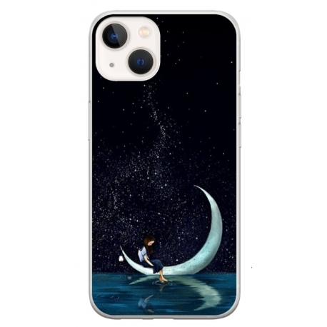Husa personalizata tip carcasa HQPrint pentru Apple iPhone 15 Plus, model Moon Fishing, multicolor, S1D1M0270