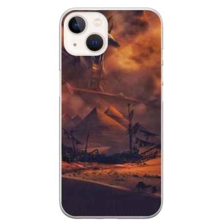 Husa personalizata tip carcasa HQPrint pentru Apple iPhone 15 Plus, model Anubis, multicolor, S1D1M0281
