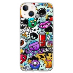 Husa personalizata tip carcasa HQPrint pentru Apple iPhone 15 Plus, model Grafitti, multicolor, S1D1M0289