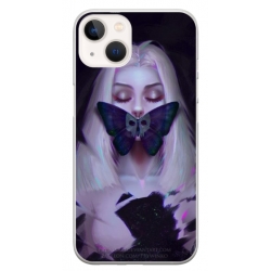 Husa personalizata tip carcasa HQPrint pentru Apple iPhone 15 Plus, model Butterfly Mouth 1, multicolor, S1D1M0351
