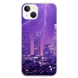 Husa personalizata tip carcasa HQPrint pentru Apple iPhone 15 Plus, model Purple Lightning, multicolor, S1D1M0354