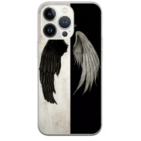 Husa personalizata tip carcasa HQPrint pentru Apple iPhone 15 Pro Max, model Angel Wings, multicolor, S1D1M0004