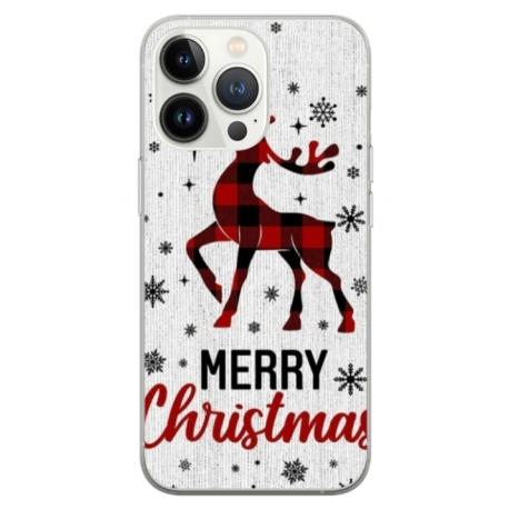 Husa personalizata tip carcasa HQPrint pentru Apple iPhone 15 Pro Max, model Merry Christmas Reindeer 1, multicolor, S1D1M0049