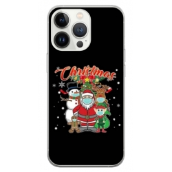 Husa personalizata tip carcasa HQPrint pentru Apple iPhone 15 Pro Max, model Covid Christmas, multicolor, S1D1M0054