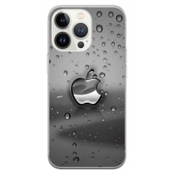 Husa personalizata tip carcasa HQPrint pentru Apple iPhone 15 Pro Max, model Rainy Apple logo, multicolor, S1D1M0148