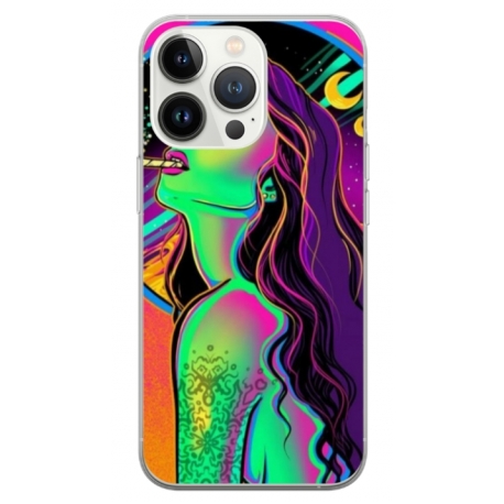 Husa personalizata tip carcasa HQPrint pentru Apple iPhone 15 Pro Max, model Colorful Girl, multicolor, S1D1M0249