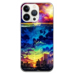 Husa personalizata tip carcasa HQPrint pentru Apple iPhone 15 Pro Max, model Abstract City, multicolor, S1D1M0263