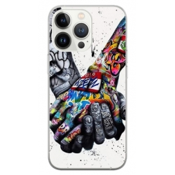 Husa personalizata tip carcasa HQPrint pentru Apple iPhone 15 Pro Max, model Abstract Holding, multicolor, S1D1M0271