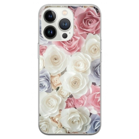 Husa personalizata tip carcasa HQPrint pentru Apple iPhone 15 Pro Max, model Flowers 23, multicolor, S1D1M0385