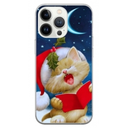 Husa personalizata tip carcasa HQPrint pentru Apple iPhone 15 Pro, model Christmas Cat, multicolor, S1D1M0048
