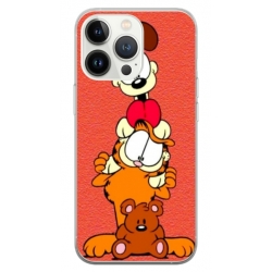 Husa personalizata tip carcasa HQPrint pentru Apple iPhone 15 Pro, model Garfield, multicolor, S1D1M0085