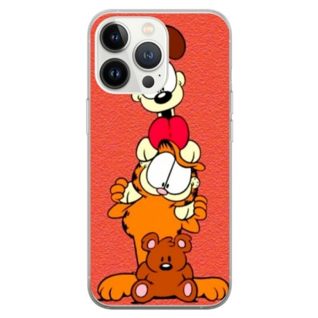 Husa personalizata tip carcasa HQPrint pentru Apple iPhone 15 Pro, model Garfield, multicolor, S1D1M0085