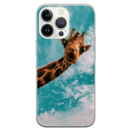 Husa personalizata tip carcasa HQPrint pentru Apple iPhone 15 Pro, model Giraffe 2, multicolor, S1D1M0096