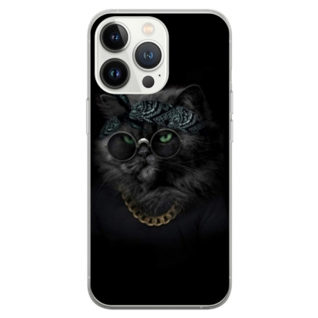 Husa personalizata tip carcasa HQPrint pentru Apple iPhone 15 Pro, model Black Cat 4, multicolor, S1D1M0097