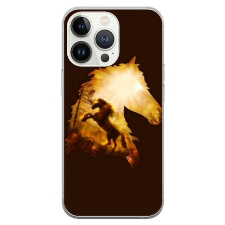 Husa personalizata tip carcasa HQPrint pentru Apple iPhone 15 Pro, model Horse 1, multicolor, S1D1M0098