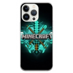 Husa personalizata tip carcasa HQPrint pentru Apple iPhone 15 Pro, model Minecraft 2, multicolor, S1D1M0126