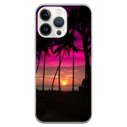 Husa personalizata tip carcasa HQPrint pentru Apple iPhone 15 Pro, model Beach View 1, multicolor, S1D1M0136