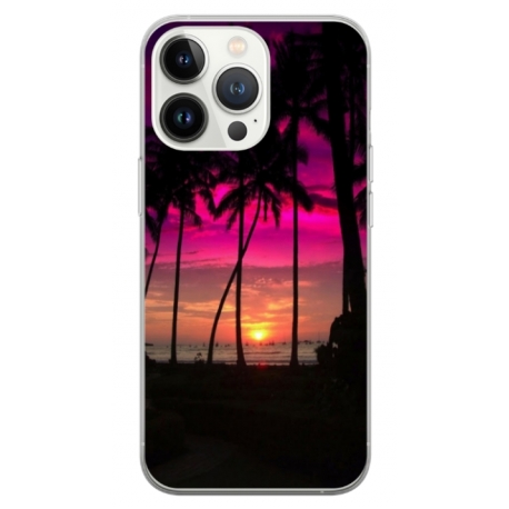 Husa personalizata tip carcasa HQPrint pentru Apple iPhone 15 Pro, model Beach View 1, multicolor, S1D1M0136
