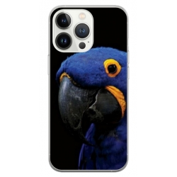 Husa personalizata tip carcasa HQPrint pentru Apple iPhone 15 Pro, model Blue Parrot, multicolor, S1D1M0145
