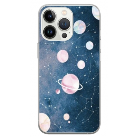 Husa personalizata tip carcasa HQPrint pentru Apple iPhone 15 Pro, model Solar System, multicolor, S1D1M0313
