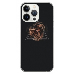 Husa personalizata tip carcasa HQPrint pentru Apple iPhone 15 Pro, model Triangle Rose, multicolor, S1D1M0316