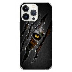 Husa personalizata tip carcasa HQPrint pentru Apple iPhone 15 Pro, model Hidden Tiger, multicolor, S1D1M0332