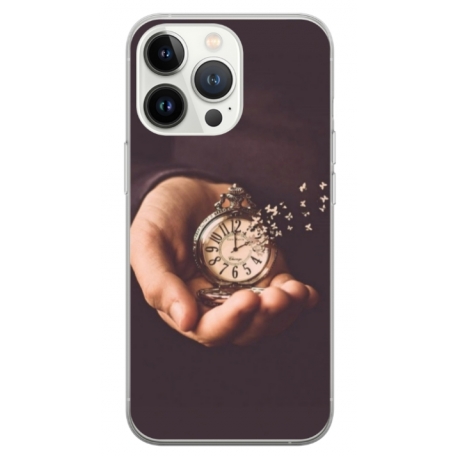 Husa personalizata tip carcasa HQPrint pentru Apple iPhone 15 Pro, model Time Flies 1, multicolor, S1D1M0364