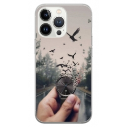 Husa personalizata tip carcasa HQPrint pentru Apple iPhone 15 Pro, model Time Flies 2, multicolor, S1D1M0365