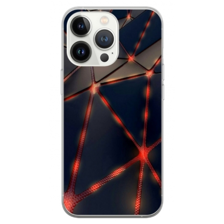 Husa personalizata tip carcasa HQPrint pentru Apple iPhone 15 Pro, model Lava Triangles, multicolor, S1D1M0367