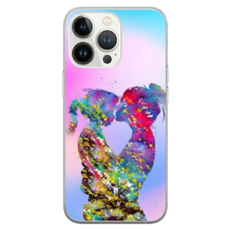Husa personalizata tip carcasa HQPrint pentru Apple iPhone 15 Pro, model Colorful Love, multicolor, S1D1M0376