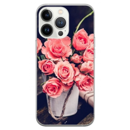 Husa personalizata tip carcasa HQPrint pentru Apple iPhone 15 Pro, model Flowers 22, multicolor, S1D1M0379