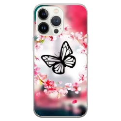 Husa personalizata tip carcasa HQPrint pentru Apple iPhone 15 Pro, model Butterfly 8, multicolor, S1D1M0380
