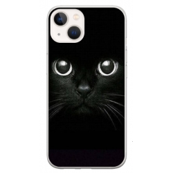 Husa personalizata tip carcasa HQPrint pentru Apple iPhone 15, model Black Cat 1, multicolor, S1D1M0015