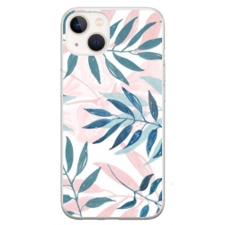 Husa personalizata tip carcasa HQPrint pentru Apple iPhone 15, model Leaf Design 1, multicolor, S1D1M0044