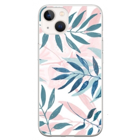 Husa personalizata tip carcasa HQPrint pentru Apple iPhone 15, model Leaf Design 1, multicolor, S1D1M0044